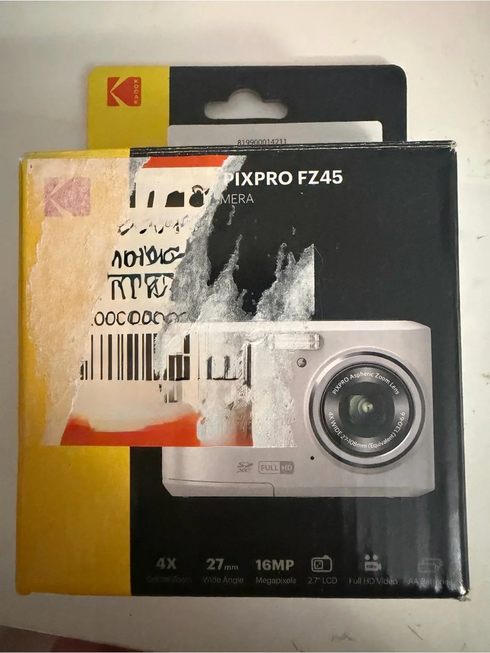 Kodak Pixpro Fz45 Silver Compact Digital Camera with Wrist Strap
